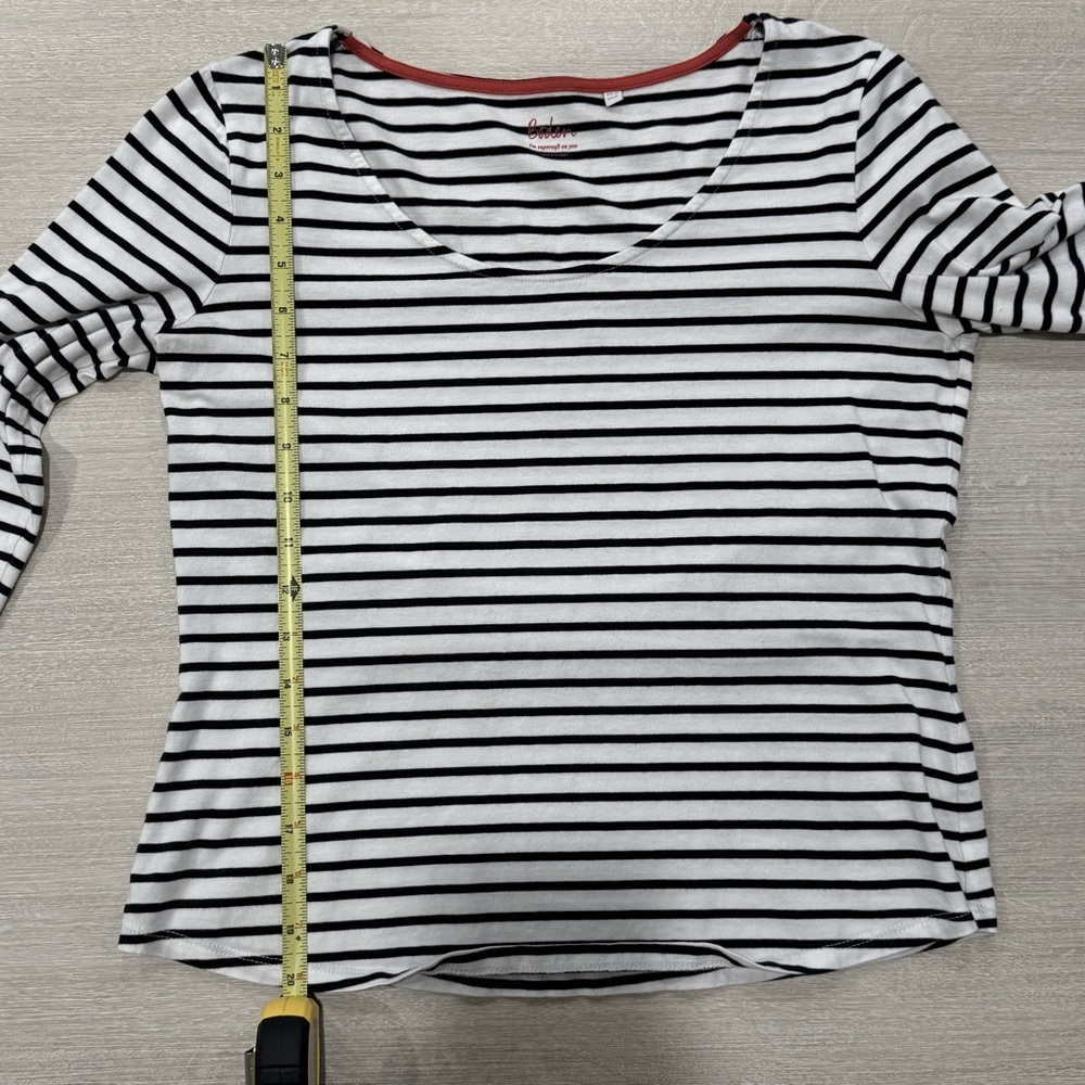 Boden White and black striped long sleeved tee - Picture 6 of 6